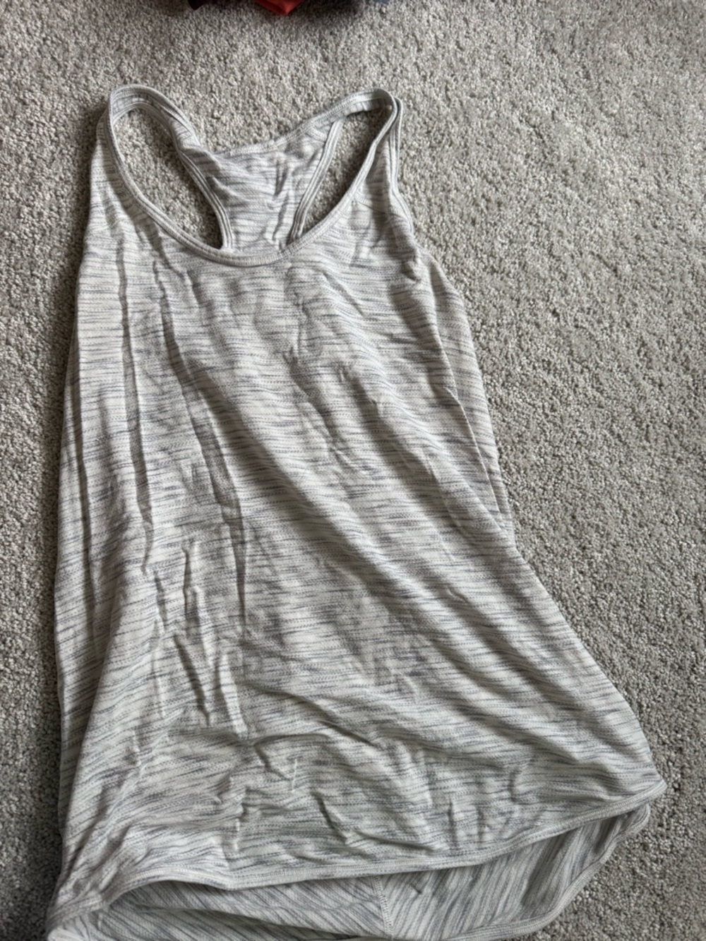 lululemon athletica Light Gray Striped Racerback Tank